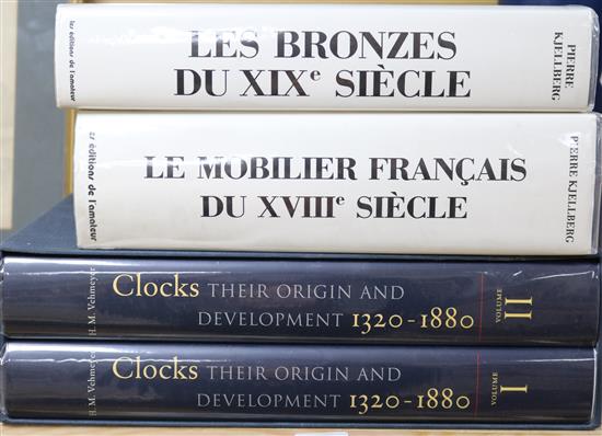 A quantity of reference books related to clocks and bronzes